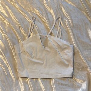 Charlotte Russe White Sleeveless Crop Camisole